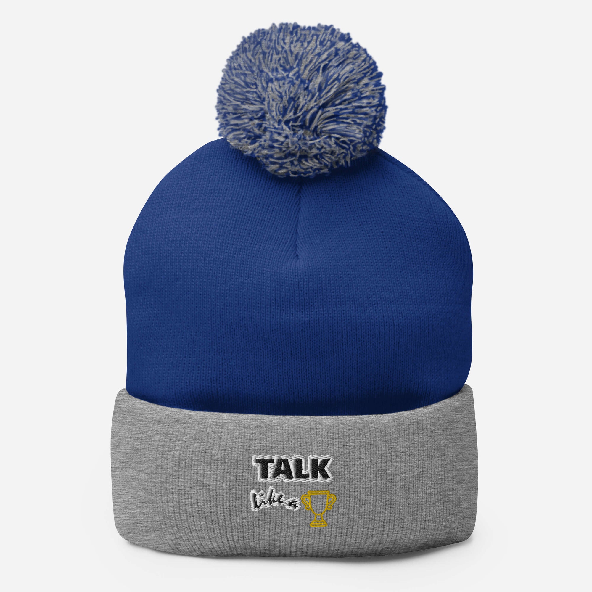 Talk Like A Champion Pom Pom Embroidered Beanie