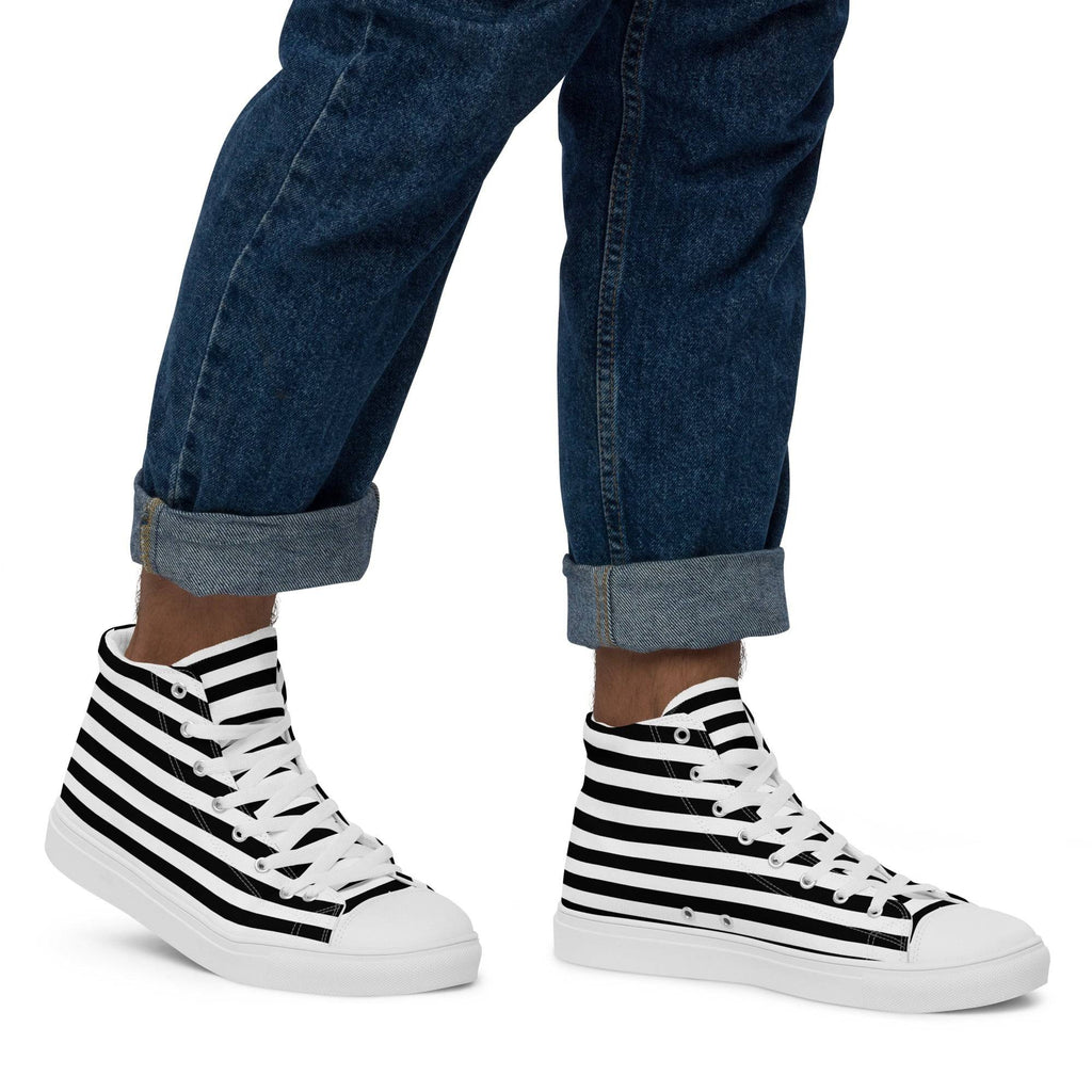 Black & White high top canvas shoes
