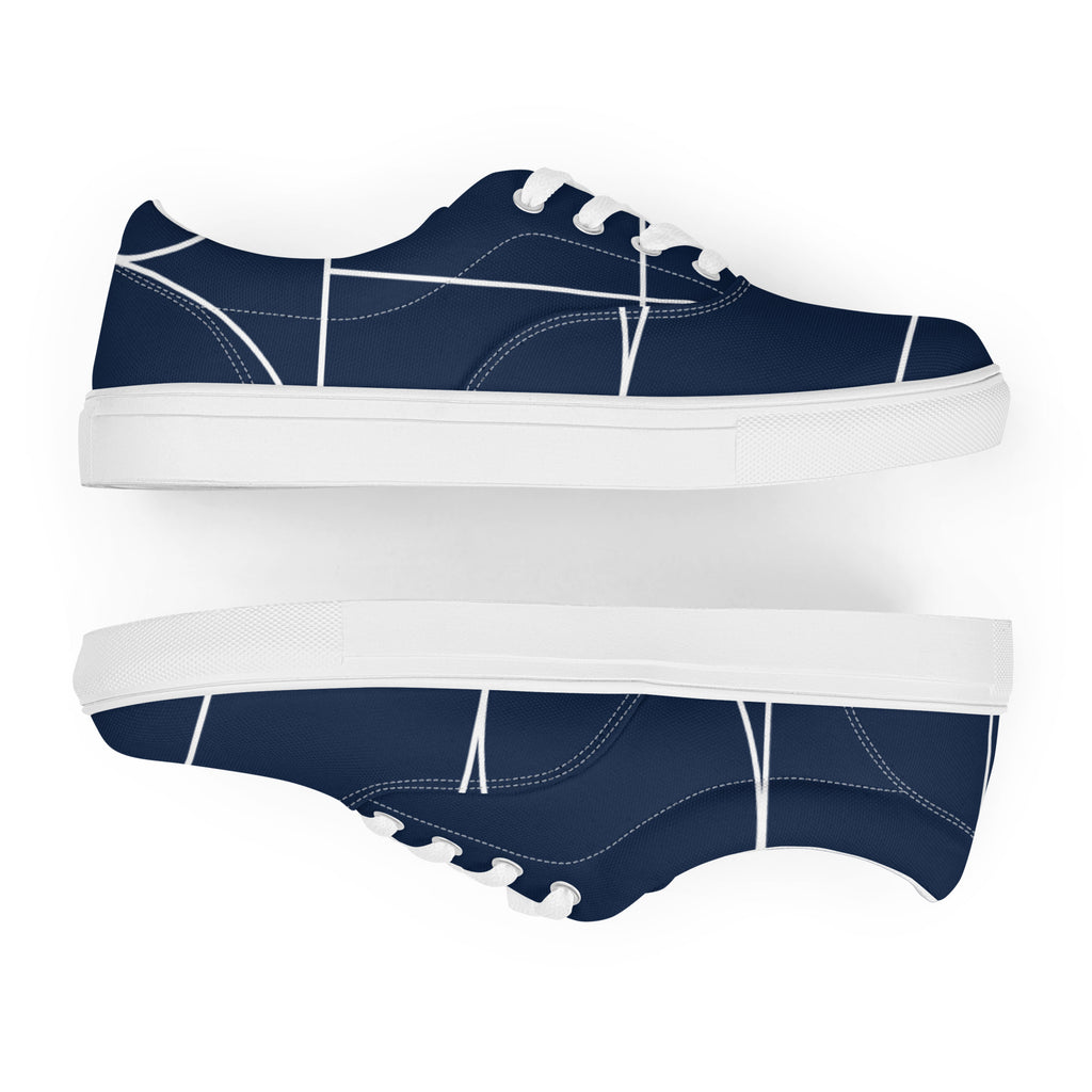 Navy lace up canvas shoes