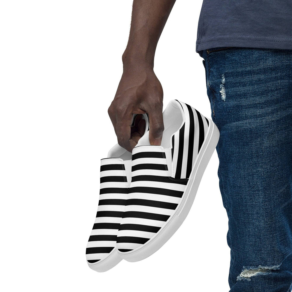 Black & White slip on canvas shoes
