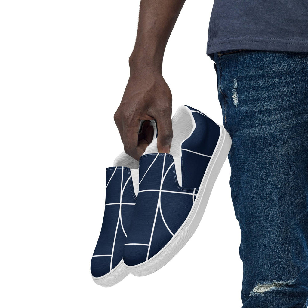 Navy slip on canvas shoes
