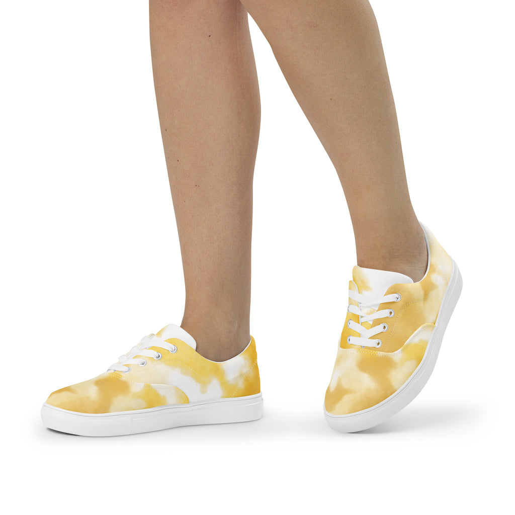 Lemon lace up canvas shoes